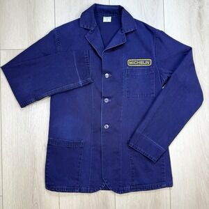 VTG 1970s Michelin Blue Work Jacket Chore Coat 34 Newall Garments Canada